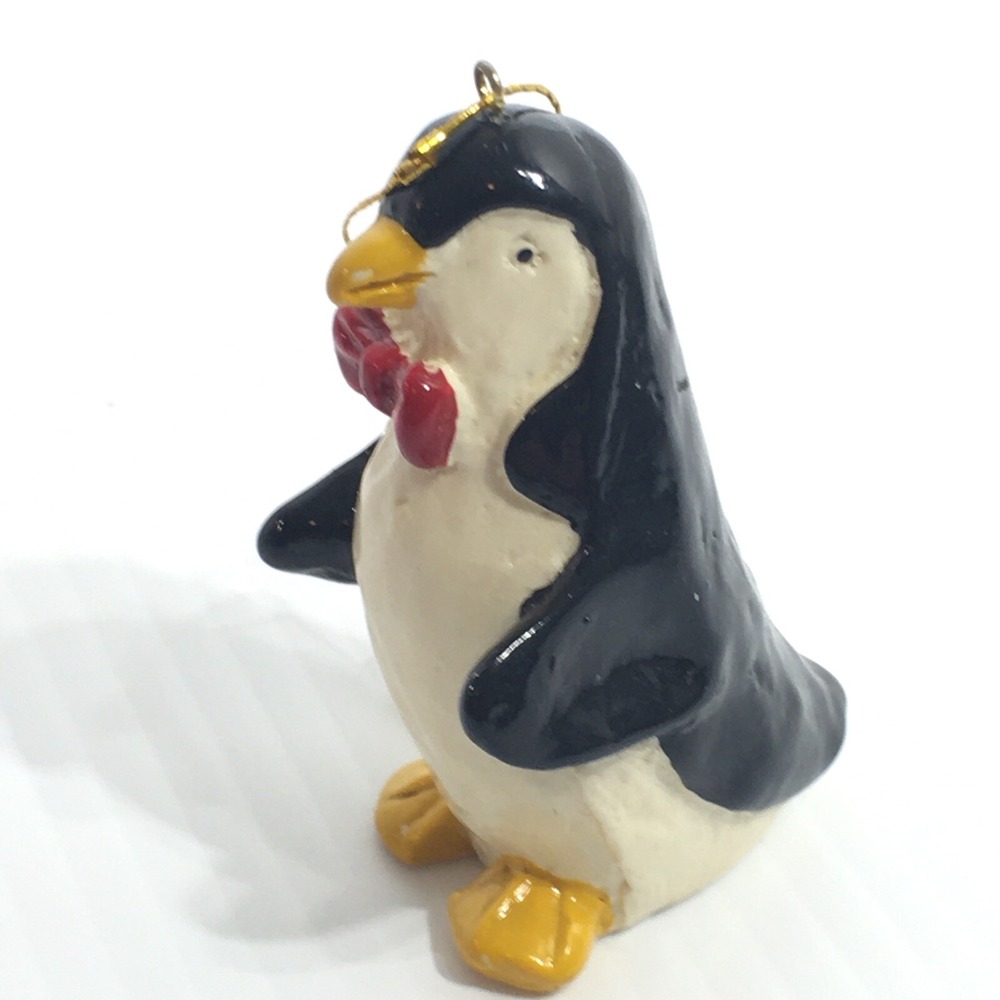 Penguin Christmas Ornament Red Bow Tie 2.5" - Picture 3 of 6